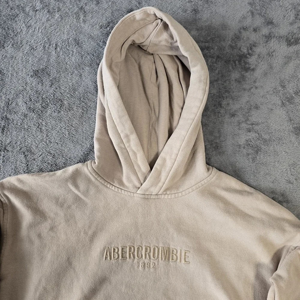 Abercrombie Kids Hoodie Youth 13/14 Beige Pullover Kangaroo Pocket‎